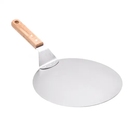 10inch Stainless Steel Pizza Peel Shovel with Wooden Handle Cake Shovel Baking Tools for Cheese Pizza Cutting Kitchen Accessories