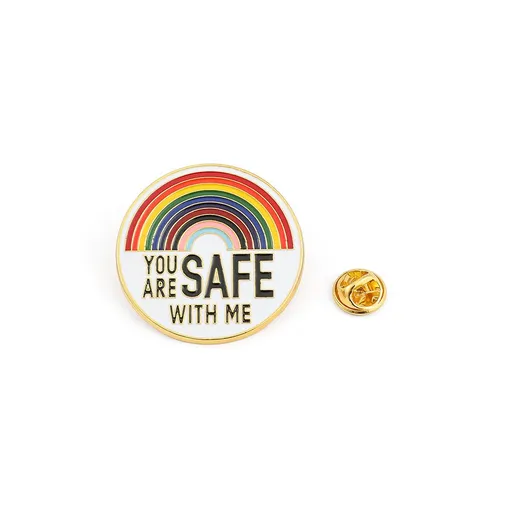 YOU ARE SAFE WITH ME,Enamel Pins,Nurse Doctor Medical Students Pins, Rainbow Brooch Lapel Pi