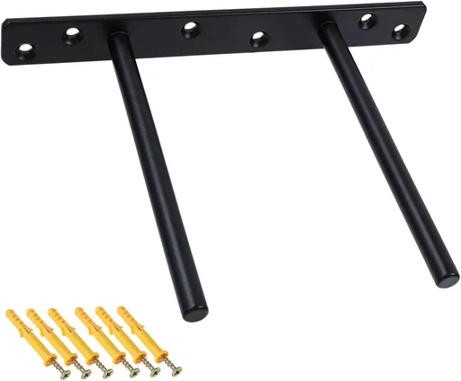6-inch Floating Shelf Brackets Heavy Duty Hidden Brackets Black Blind Shelf Support for Floating Wood Shelves