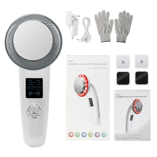 6-in-1 Ultrasonic Slimming & Beautifying RF Device - Body Sculpting & Skin Rejuvenation(white)