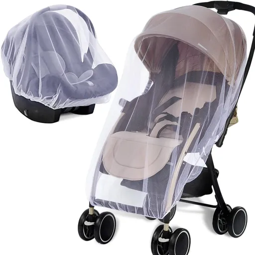 Mosquito Net for Stroller - Protective Baby Stroller Mosquito Net Bassinets, Playards, Pack and Portable Mini Crib (White)
