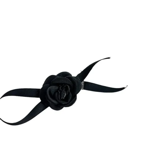 2PCS Flower Choker Necklaces for Women Rose Choker Necklace Rosette Camellia Daisy Floral Choker Necklace Black White