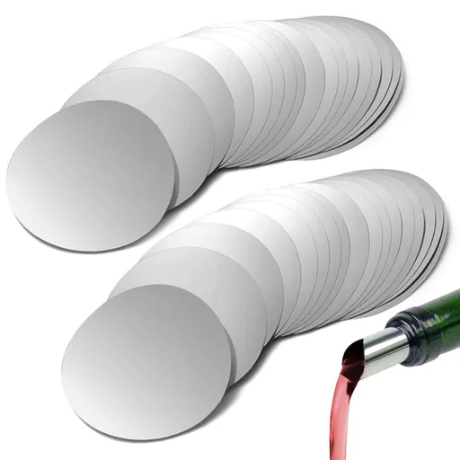 50Pcs Wine Pour Disc Drop Stoper, Red Wine Pourer Disc Pourer, Wine Bottle Pourer, Wine Spout Pourer, Silver