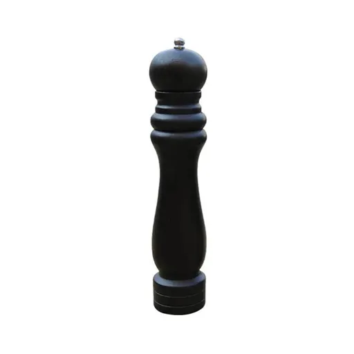 10inch Manual Wooden Pepper Grinder Adjustable Seasoning Mill Salt And Pepper Grinder (Color : black)