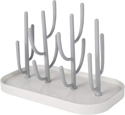 Countertop Bottle Drying Rack with Removable Base, Multi-purpose Detachable Storage Dryer Stand for Water Bottles Mugs and Small Gadgets, Gray