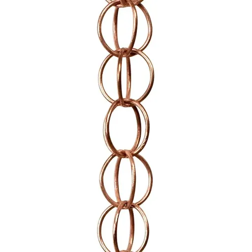 Rain Chains Pure Copper Ring Rain Chain, 125cm Decorative Rain Catcher Chain for Gutters, Rain Chains for Outside, Rain Gutter Replacement Downspout