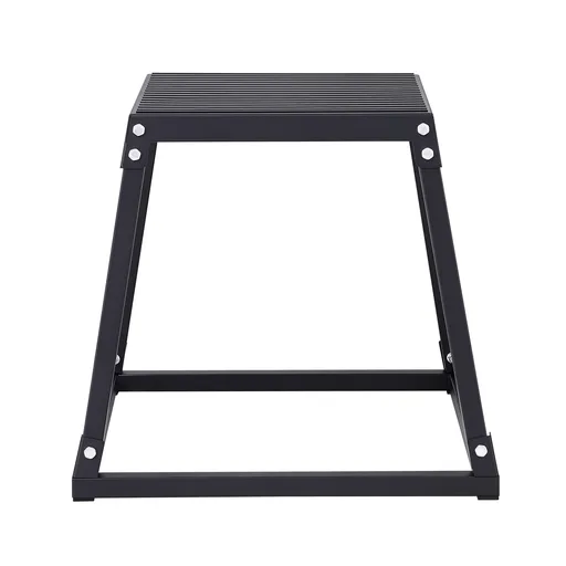 Plyometric Jump Box, 18 Inch Plyo Box, Steel Plyometric Platform and Jumping Agility Box, Anti-Slip Fitness Exercise Step Up Box for Home Gym Training, Conditioning Strength Training, Black