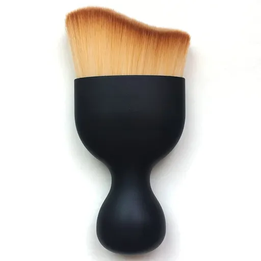 Foundation Powder Brush Kabuki Brush Liquid Cream Makeup Brushes Face Blender Brush S Shaped Multi-function Cosmetics - Brown