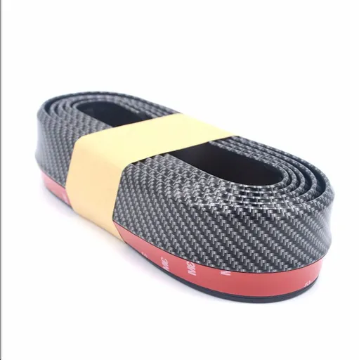 Car Anti Collision Strip Carbon Fiber Front Lip 250cm Carbon fiber Black Anterior lip