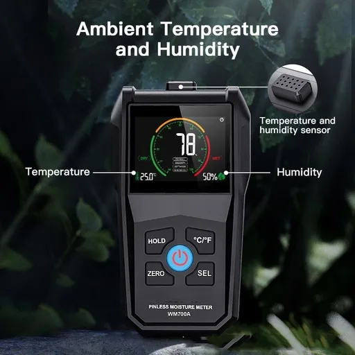 Moisture Meter, Wood Moisture Meter, Drywall Moisture Meter with Alarm Function, Used to Measure Wall, Softwood