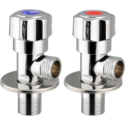 Zinc Alloy Triangle Valve, 2-Pack All-Copper Explosion-Proof Angle Valve, Extra-Thick Construction for Kitchen Bathroom Toilet Hot Water Valve