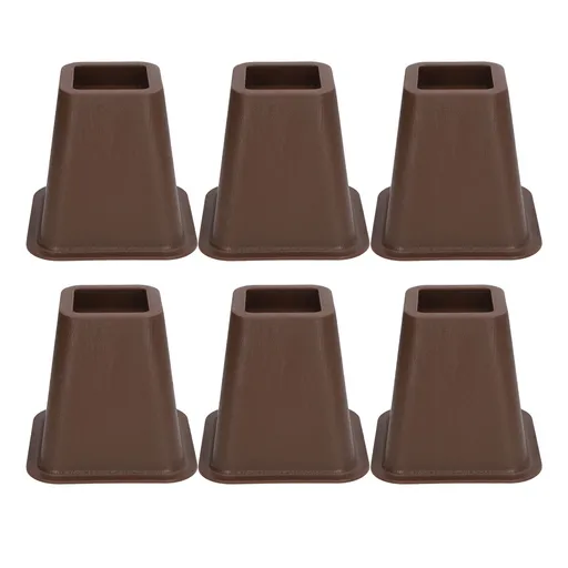 6 Pcs Furniture Risers Plastic Antislip Bed Risers Wood Grain for Storage Desk Sofa Chair Washing Machine
