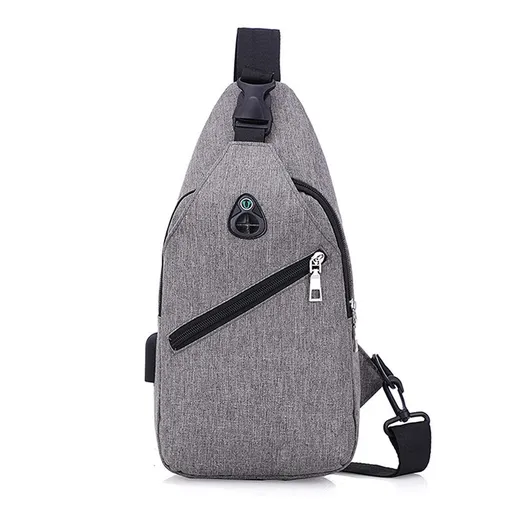 Canvas Sling Bag Multipurpose Backpack Crossbody Shoulder Bag Travel Hiking Chest Daypack for Man Woman Gray