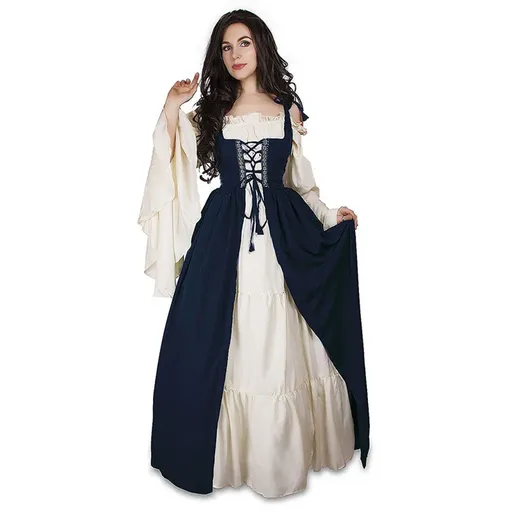 House Of Dasein S-6Xl Medieval Dress Cosplay Halloween Costume For Women Palace Carnival Party - Navy Blue - Xxxl