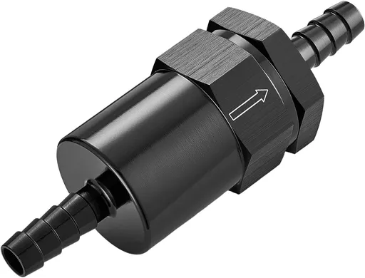 3/8" Barb Billet Inline Fuel Filter 30 Micron Aluminum Black for Car EFI & Carb Fuel Systems, Motorcycle and Boats