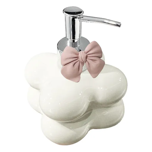 Cloud Press Pump Bottle Ceramic Reusable Decoration Refillable Cloud Shape Dispenser Bottle for Bathroom Colorful