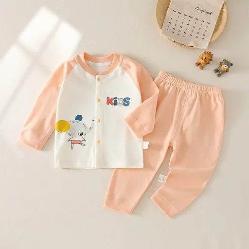 It's Warm Baby Cotton Two Piece Set Long Sleeve Cartoon mouse (flesh color) 73CM