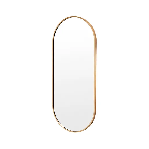 Wall Mirror Oval Aluminum Frame Bathroom 45x100cm GOLD