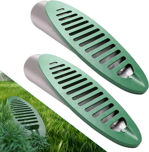 4 Inch Angled Drain Grates 2 Pack PVC PE Yard Drain Emitters Green