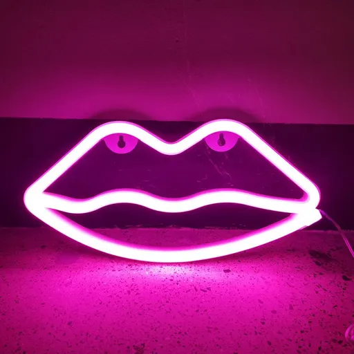 Lip Neon Sign,Battery Powered Neon Light,LED Table Decoration,Bedroom Wall Decoration,Birthday Gift,Wedding Supplies Business Gift