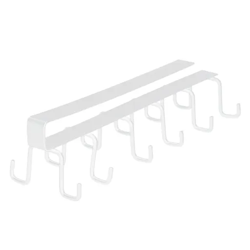 Kitchen Utensil Holder Hanger Iron Double Row Hook Spoon Shovel Shelving for Restaurant White