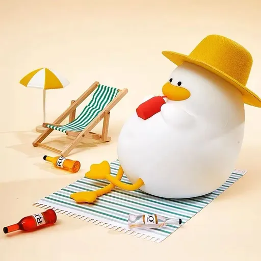Kids' Table Lamp Fun Night Light Cute Squishy Duck Portable USB Rechargeable Silicone LED Bedroom Decor