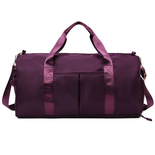 Large Sports Gym Bag Oxford Travel Bag Wet Dry Storage for Swimming - Dark Purple