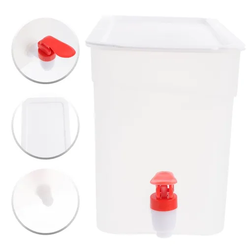 1Pc White Refrigerator Kettle with Faucet Water Jug for Home and Restaurant Beverage Storage