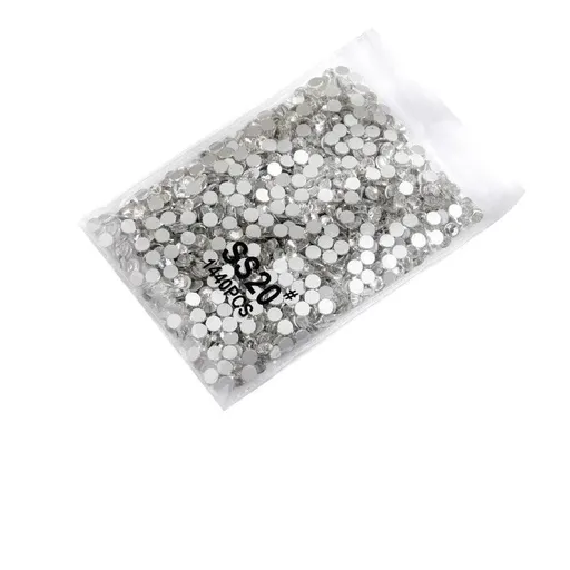 1440Pcs Glitter Rhinestones Crystal Flat Clear Bottom Glass Nail Art Nail Drill - Clear Crystal SS20
