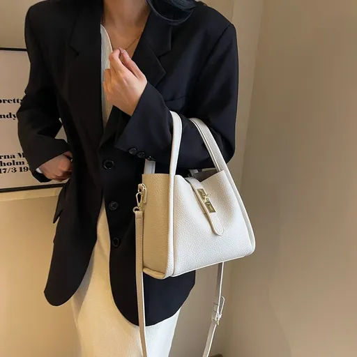 Off‑White Women Retro Bucket Crossbody Bag | Christmas Gentle Gift | Niche High‑Grade Handheld Basket Style Shoulder Purse