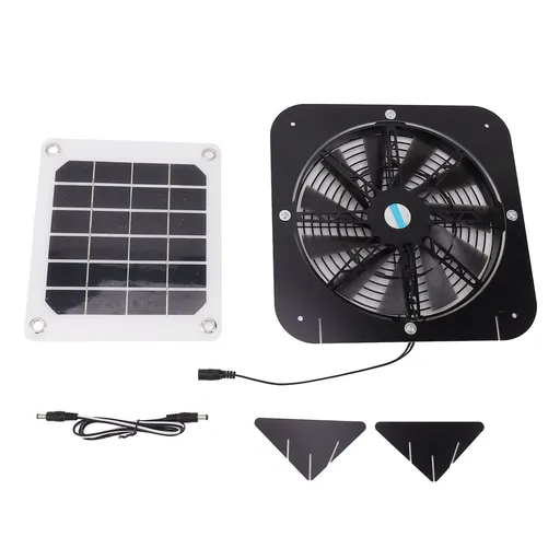 Solar Exhaust Fan 100W Solar Panel with 13.5inch Fan Waterproof Solar Panel Cooling Fan Ventilation Fan for Pet House