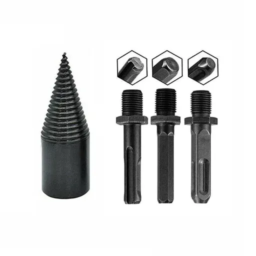 32-42mm High Speed Twist Firewood Drill Bit Wood Splitting Splitter Cone Driver - 38MM