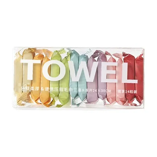 Compressed Towels for Travel | 14-Pack Disposable Face & Bath Towels | Thickened Cotton, Quick-Expand, Hygienic Vacuum Packaging | Portable for Business & Outdoor Use