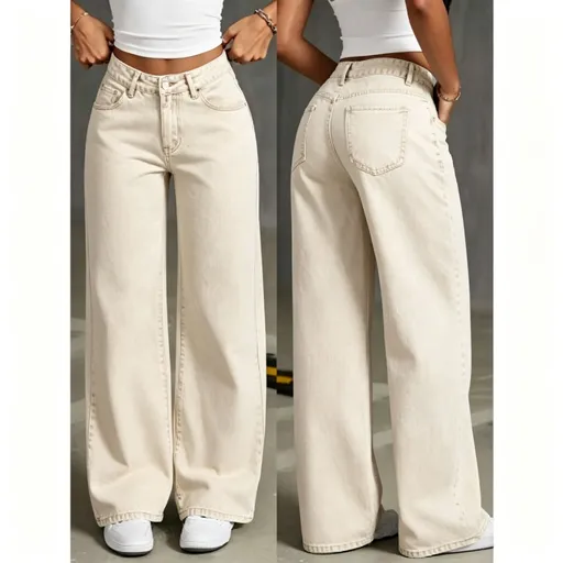 Khaki Size 3XL (Recommended 80.0-87.5kg / 176.4-192.9lbs) | Plus Size Loose Straight Jeans | Halloween Casual Inclusive Gift | High Waist Non-Bulky Denim