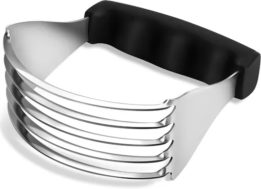 Stainless Steel Pastry Blender, Heavy-Duty Dough Cutter for Butter and Flour, Dishwasher-Safe Baking Tool with Comfortable Grip, Black