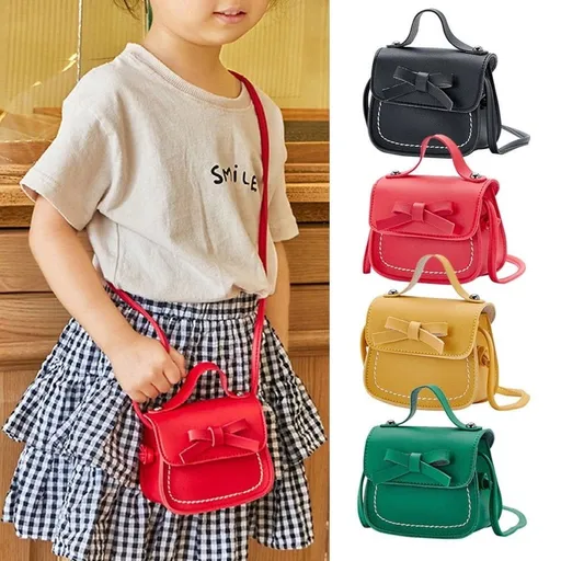 Little Bow Crossbody Purse,PU Shoulder Handbag for Kids Girls Toddlers