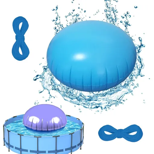 4Ft (1.2M) Winter Round Pool Air Pillow, Chlorine-Resistant PVC Reinforced Material, Includes 2 Anchor Ropes, Double Stitching, Blue