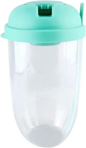 Breakfast Cup - Oat - Yogurt - Salad Cup - Portable Breakfast Lunch Cup - Food Storage Cup - Vegetable and Fruit Cup - Lid - Spoon - Green