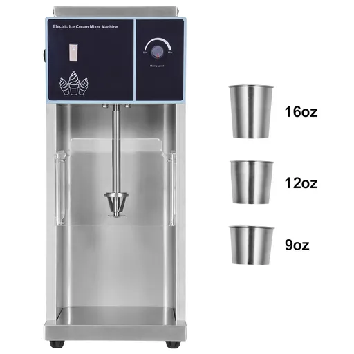 Ice Cream Blender, 400W High-Speed Ice Cream Maker Mixer Stir Machine 4200RPM, Stepless Speed Adjustment, 304 Stainless Steel Ice Cream Shaker, 3 Hand Cups, Make Various Flavors of Ice Cream