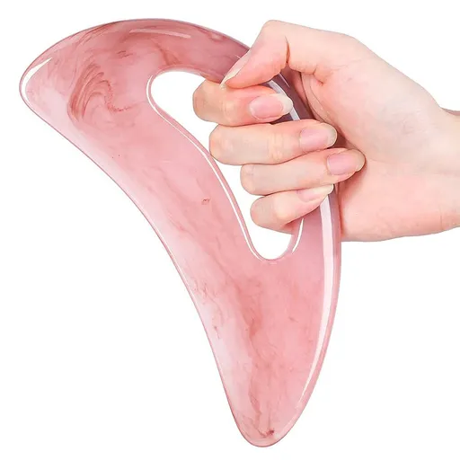Scienlodic Gua Sha Massage Tool with Handle (Resin) Larger Guasha Scraping Tool for Back Neck Face Leg Massage