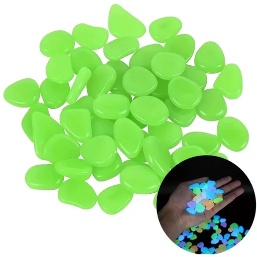 Colorful Glow-in-the-Dark Garden, Glow At Night Pebbles for Outdoor Fish Tank Rocks Aquarium Gravel Luminous Stones