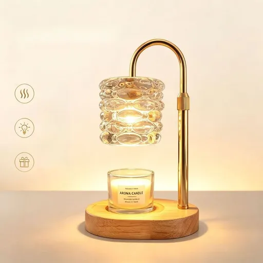 Textured Adjustable Timed Dimmable Candle Warmer Lamp, Aroma Table Lamp, Holiday Gift, No Candle Included
