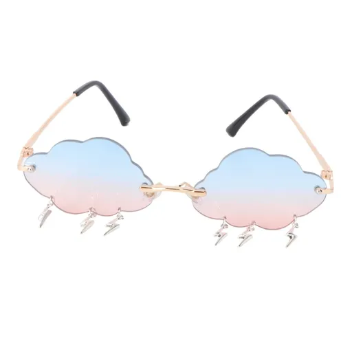 Cloud lightning Sunglasses for Women/Men Rimless Wave Glasses Eyewear for Party Rimless Sun glasses