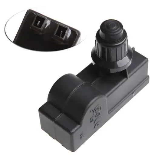 BBQ Grill Igniter Push Button Replacement, 2 Outlet AAA Battery Spark Generator for Gas Grills, Metal and Plastic, Black