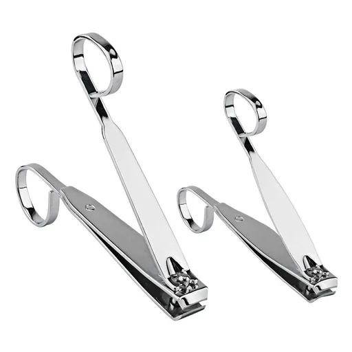 Nail Clipper Set,Carbon Steel Fingernail and Toenail Clippers for Seniors Long Handle with Metal Case for Women and Man Set of 2