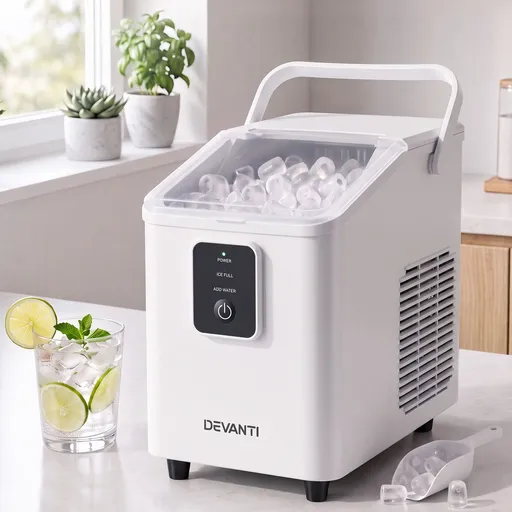 Devanti Ice Maker 11-12kg Portable Bullet Cube Machine White
