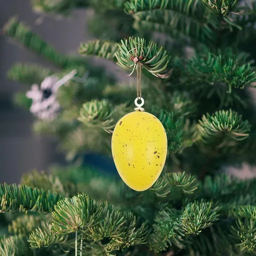 Yellow Plastic Easter Egg Ornaments for Festive Decor, 20Pcs