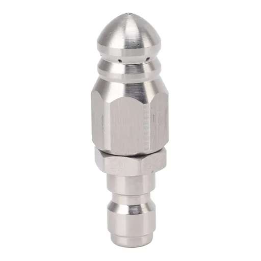 56MM Sewer Jet Nozzle 5000PSI 1 Front 6 Rear Stainless Steel Sewer Jet Nozzle for Pipe Unclogging Toilet Clog Remover