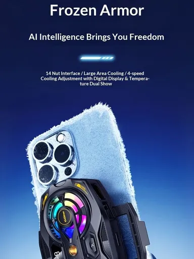 New Dual-Fan Phone Cooler with Digital Display – Designed for Gamers and Live Streamers.