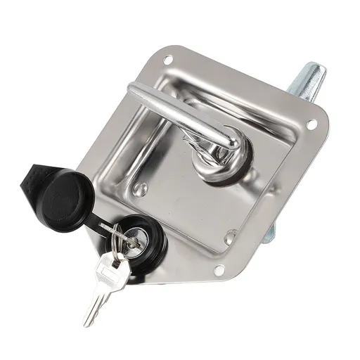 Truck Tool Box Latch Stainless Steel Flush Mount Toolbox Handle Latch Folding T Handle Lock for Homes Offices Commercial